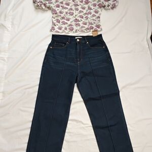 LOFT Wome's High Rise Blue Jeans Timeless Stylesize29/8 And Shein Top Size L Set